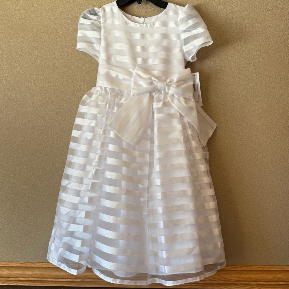 Bonnie Jean big kid girls short sleeve puffed fit and flare dress